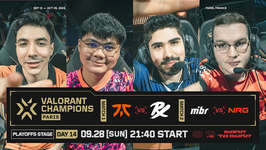 VALORANT Champions 2025 プレイオフDAY4 - FNATICがPaper Rex、NRGがMIBRに勝利のサムネイル画像