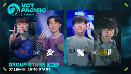VCT PACIFIC 2025 Stage 2 DAY 2 - Paper RexがT1、Gen.GがDRXに勝利のサムネイル画像