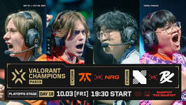VALORANT Champions 2025 プレイオフDAY7 - NRGのグランドファイナル進出が確定、FNATICに2-0で勝利、DRXがローワーファイナル進出、PRXの敗退が決定のサムネイル画像
